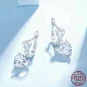 925 silver heart zircon hoop earrings, view 5 - MRSLM