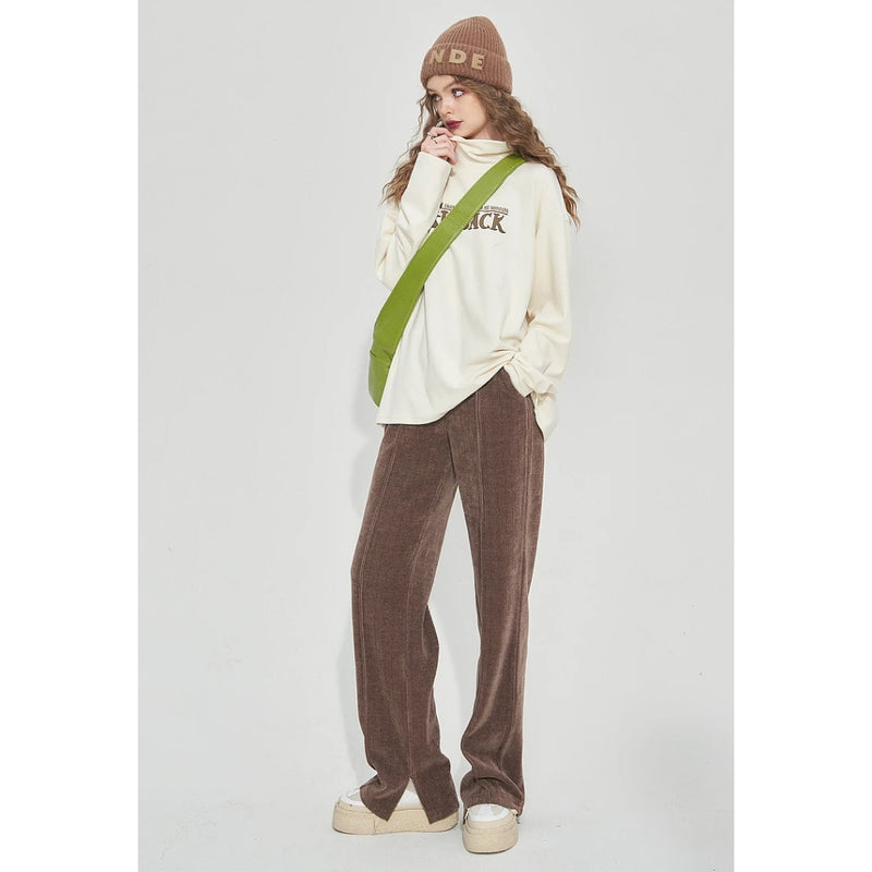 high waist fleece sports pants, view 4 - MRSLM