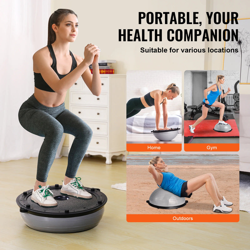 half exercise ball trainer with bands, view 6 - MRSLM