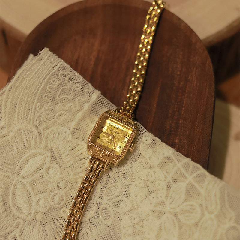 Women's square copper strip antique watch - MRSLM