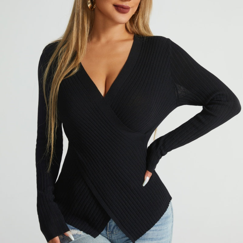 irregular cross sweater women - MRSLM