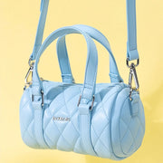 blue leather cylinder shoulder bag, view 5 - MRSLM