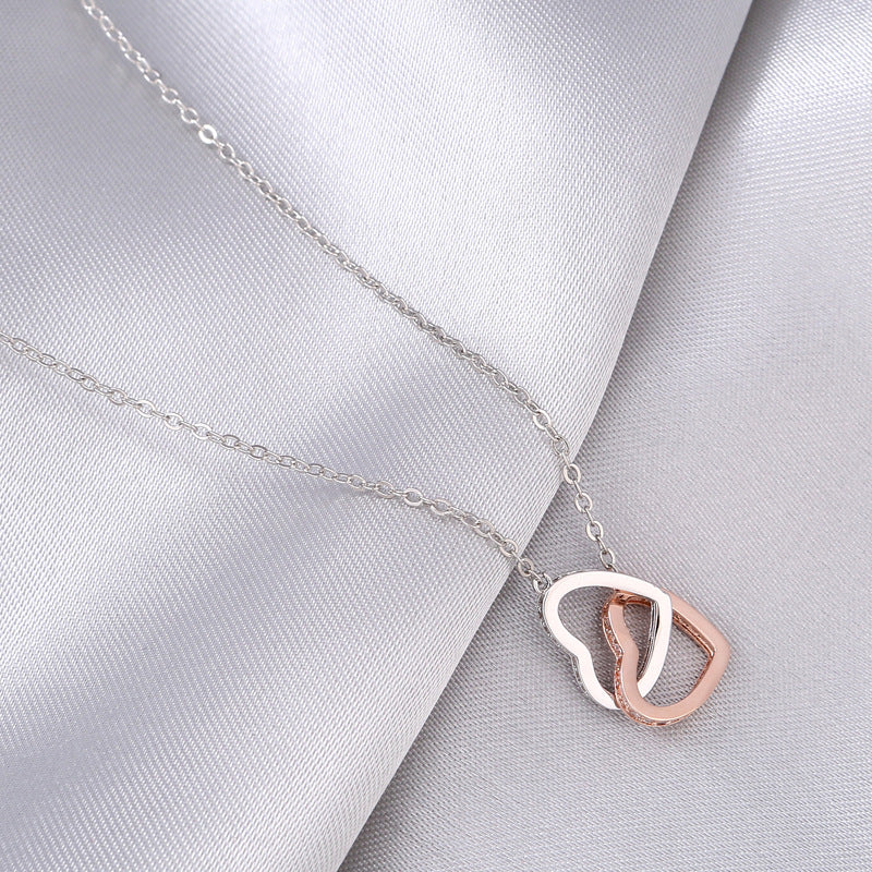 Interlocking double ring necklace with gift card, view 7 - MRSLM