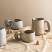 handcrafted stoneware retro coffee mug, view 6 - MRSLM