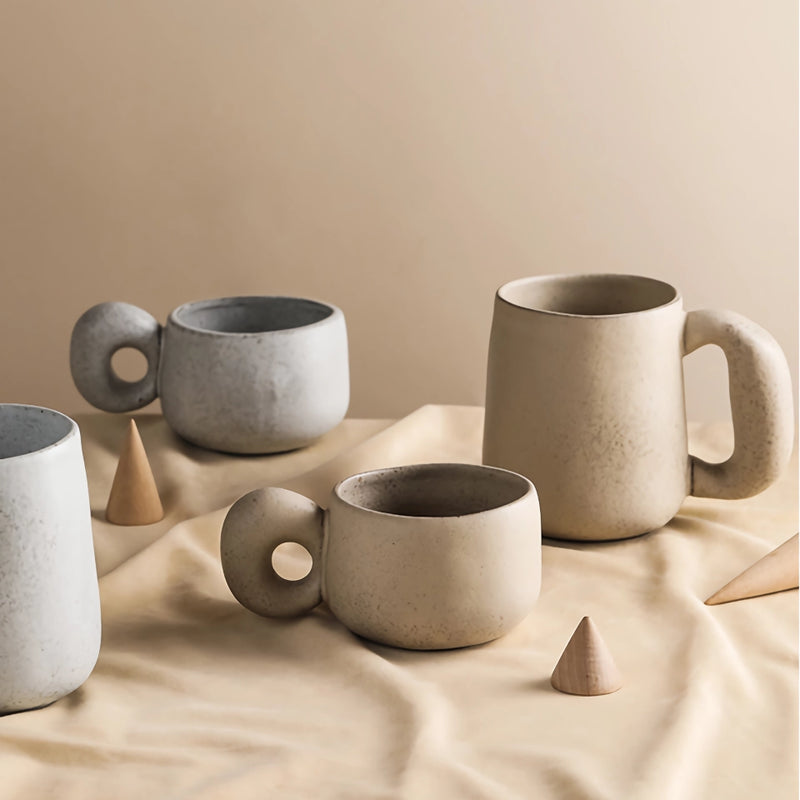 handcrafted stoneware retro coffee mug, view 6 - MRSLM