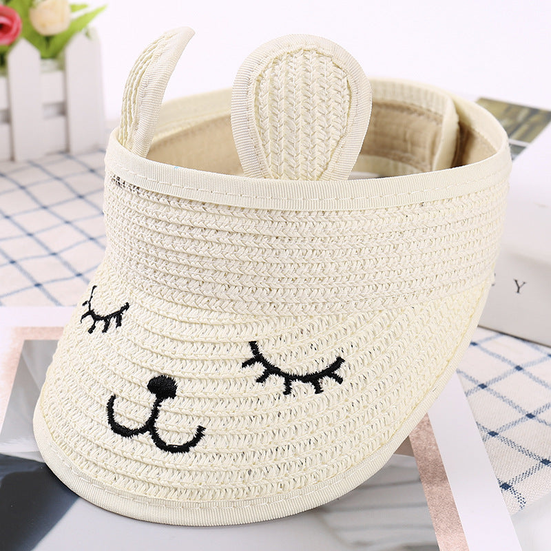 kids rabbit straw hat, view 2 - MRSLM