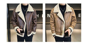 men's fleece-lined motorcycle jacket, view 9 - MRSLM