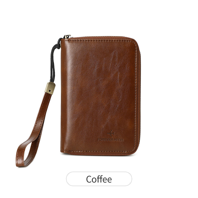 retro business PU leather passport wallet, view 4 - MRSLM