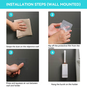 silicone toilet brush and holder set, view 8 - MRSLM