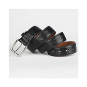 men's leather belt with swivel pin buckle, view 3 - MRSLM