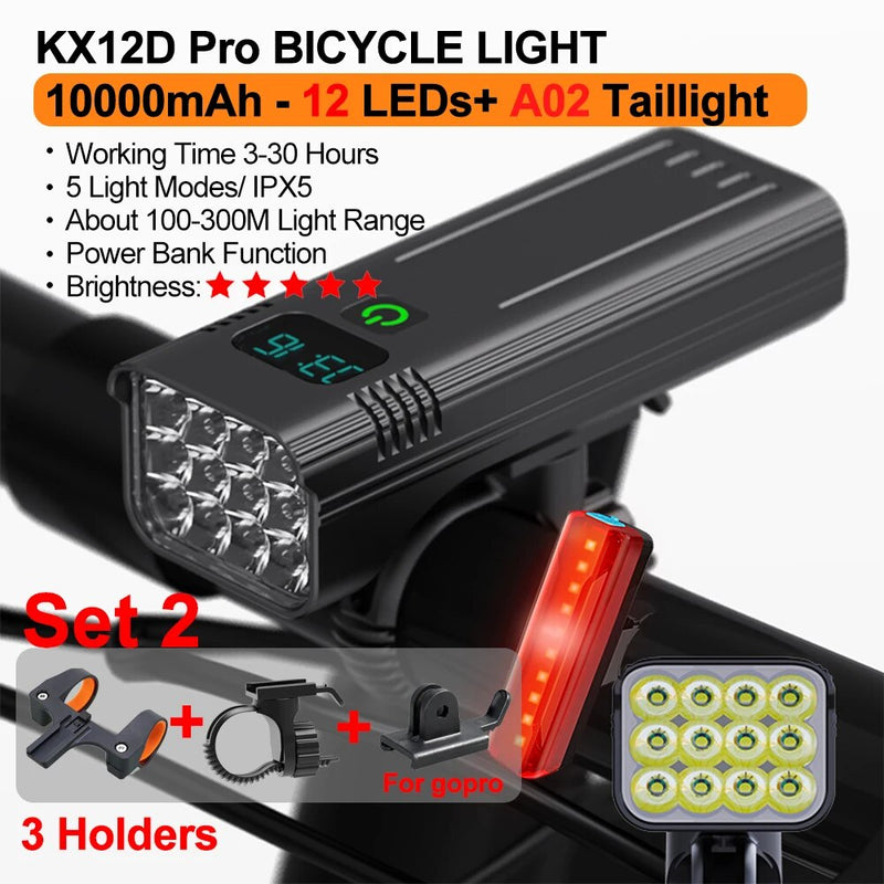 Ultra-bright USB-C rechargeable bike light set, view 7 - MRSLM