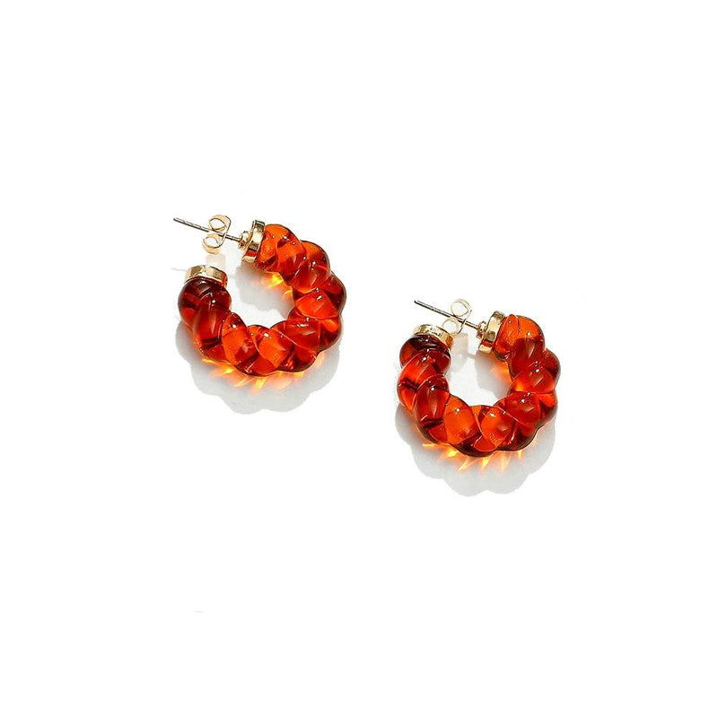 resin twist hoop earrings, view 3 - MRSLM