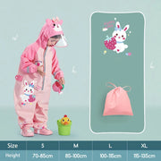 waterproof zipper rain suit for kids, view 2 - MRSLM