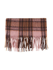 pink plaid tassel scarf, view 7 - MRSLM