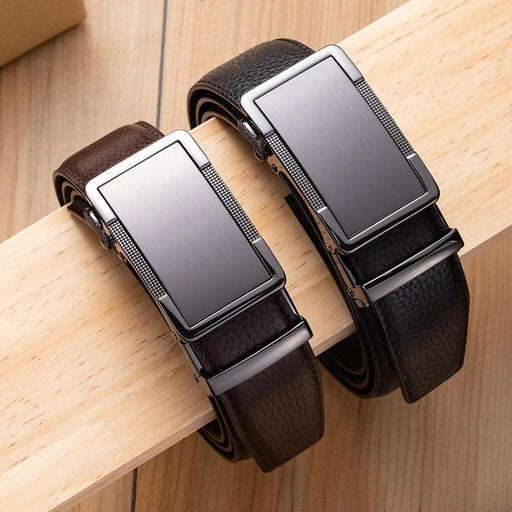 men's genuine leather belt automatic alloy buckle - MRSLM