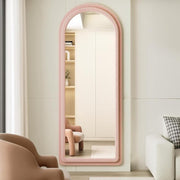 arched full-length mirror with flannel frame, view 2 - MRSLM