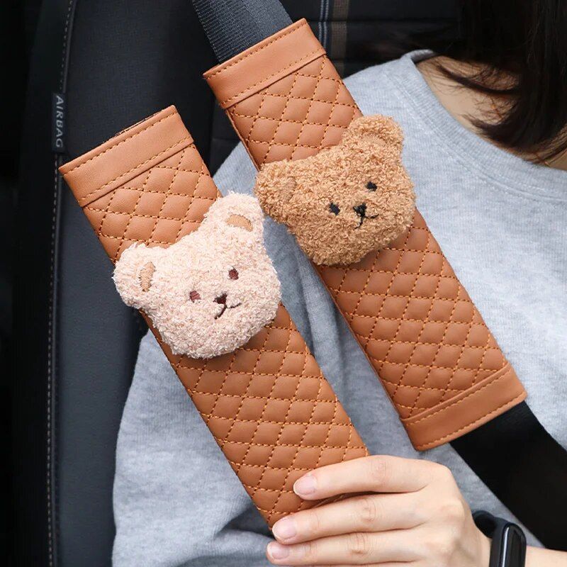 cute bear car seat belt cushion, view 8 - MRSLM
