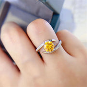 yellow moissanite ring, view 4 - MRSLM