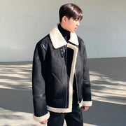 men's casual zipper lamb wool jacket, view 4 - MRSLM