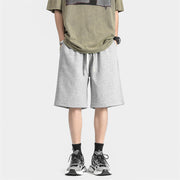 men's solid color casual cotton shorts, view 2 - MRSLM