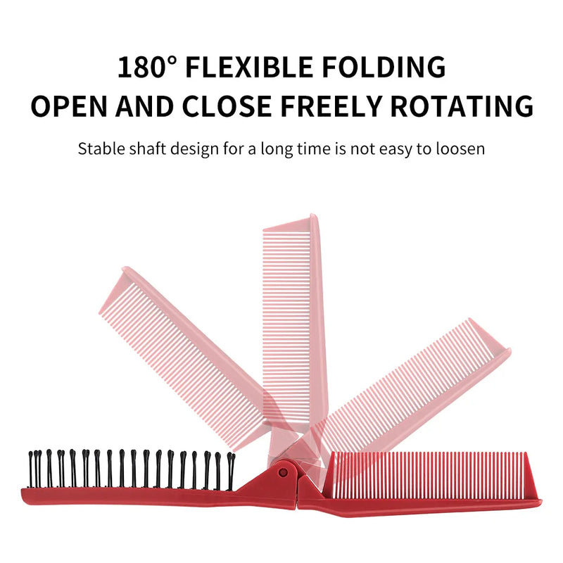 mini red folding pocket comb, view 5 - MRSLM