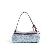 Denim and leather shoulder bag, view 5 - MRSLM