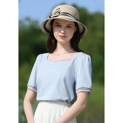 square neck puff sleeve t-shirt, view 4 - MRSLM
