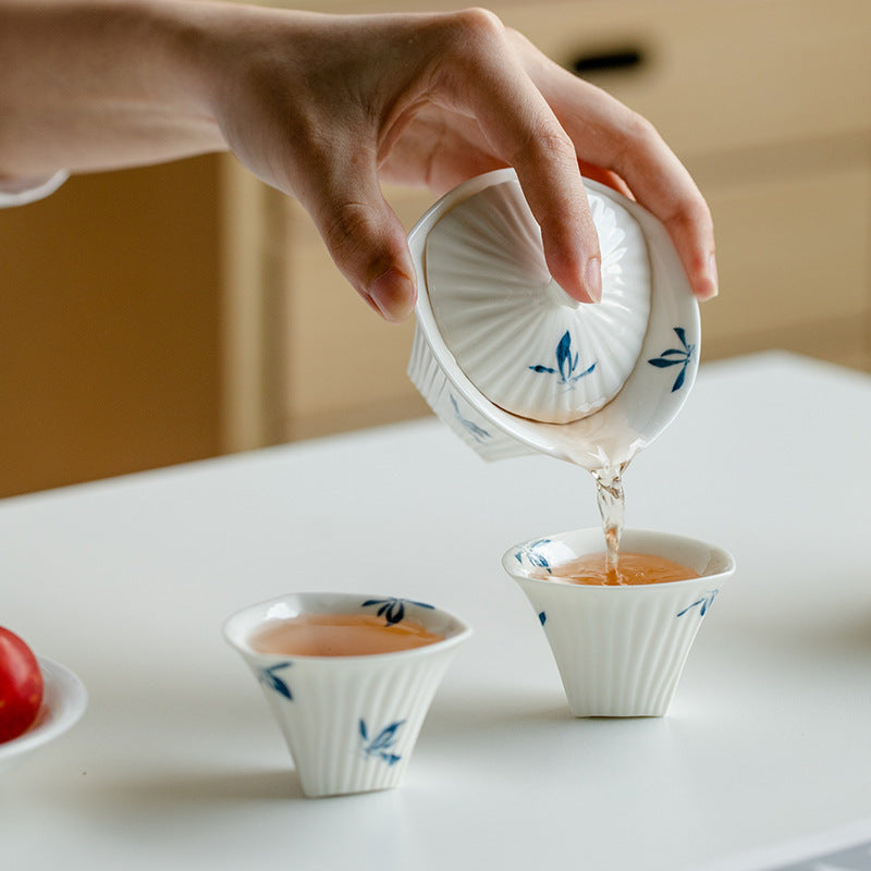 Orchid ceramic tea set, view 3 - MRSLM