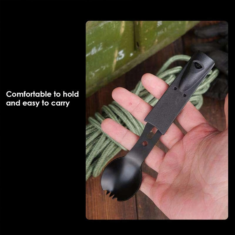 multifunctional camping spoon fork cutter, view 5 - MRSLM