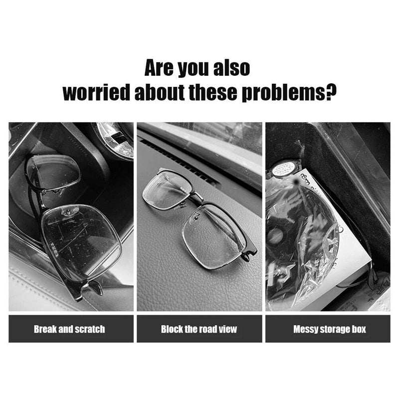 Leather car sun visor sunglasses holder, view 9 - MRSLM