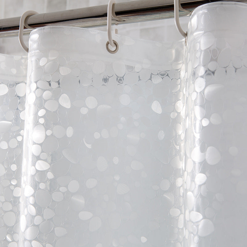 cobblestone geometric waterproof shower curtain, view 4 - MRSLM