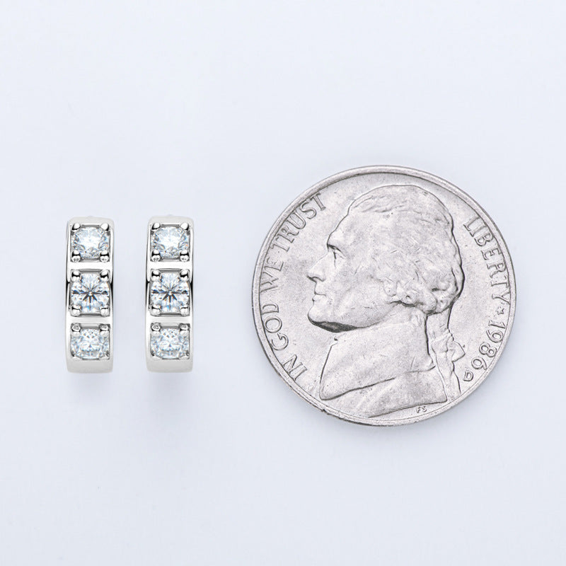 S925 silver moissanite ear clips, view 8 - MRSLM