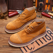 handmade vintage british cow suede ankle boots, view 3 - MRSLM