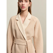 women's wool blend lapel coat, view 9 - MRSLM