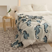 cute sea horse cotton blanket, view 4 - MRSLM