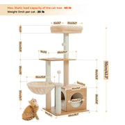 Modern cat tree tower, view 6 - MRSLM