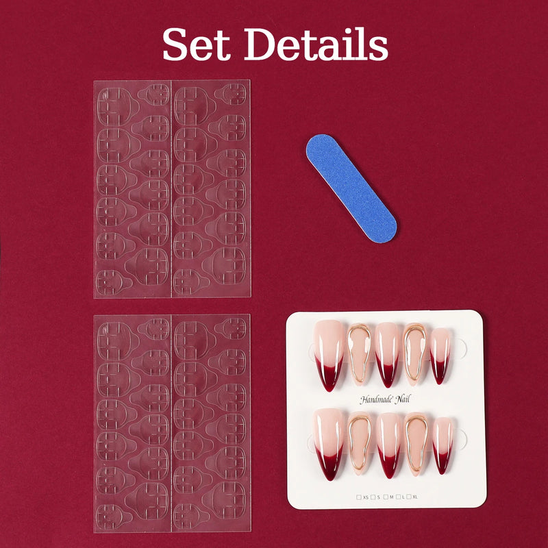 handmade press-on almond nails, view 7 - MRSLM