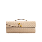 woven leather crossbody clutch bag, view 20 - MRSLM