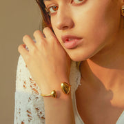 gold plated irregular open bangle, view 5 - MRSLM