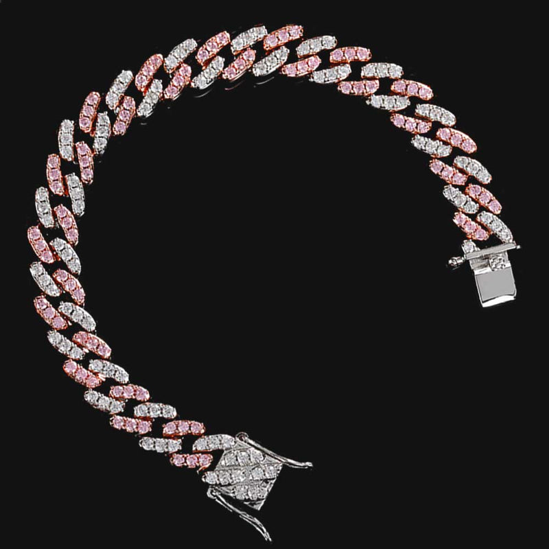 9mm zircon cuban bracelet, view 9 - MRSLM