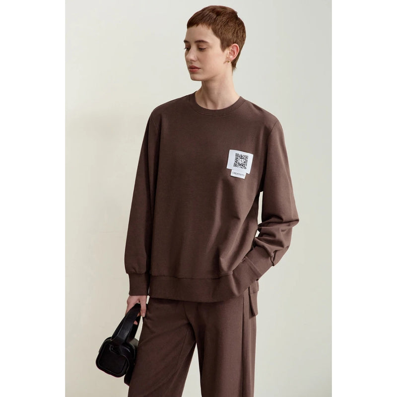 minimalist sporty o-neck sweatshirt, view 3 - MRSLM