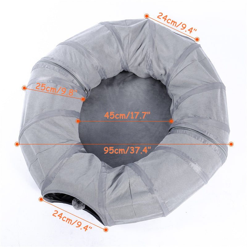 interactive collapsible cat tunnel bed, view 7 - MRSLM