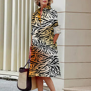 stripe 3D printed loose dress, view 13 - MRSLM