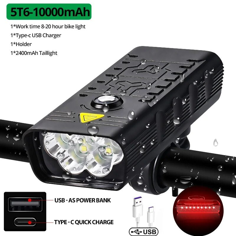 ultrabright 5000 lumens usb rechargeable bike light, view 4 - MRSLM