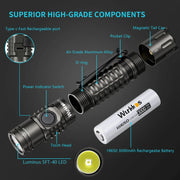 rechargeable LED flashlight, view 4 - MRSLM