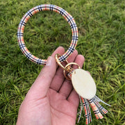 leather tiger zebra fringe bracelet, view 5 - MRSLM