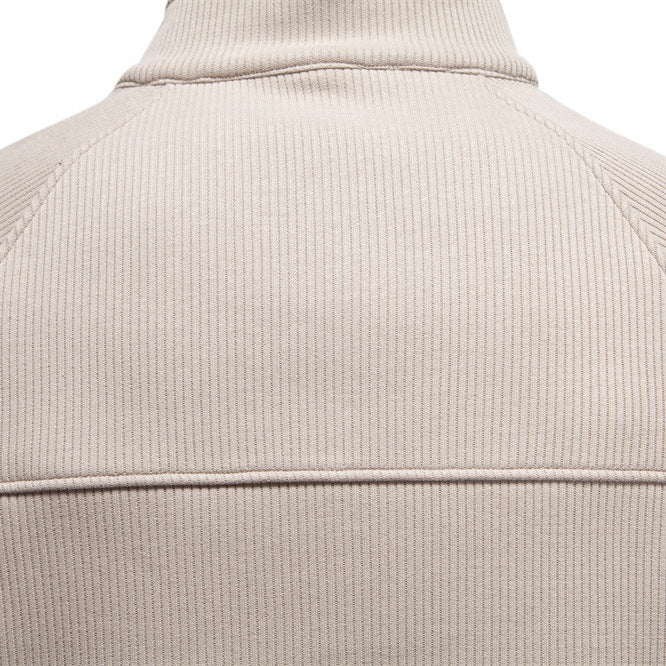 Half Zipper Sweater Stand-up Collar All-match Fleece Men's Sweater Top
