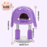 Purple monster cat tree tower, view 7 - MRSLM
