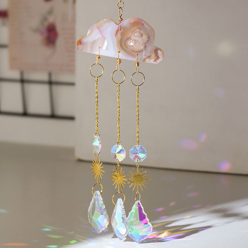 Crystal cloud sun catcher wind chime, view 8 - MRSLM