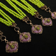 vintage agate beaded necklace, view 5 - MRSLM